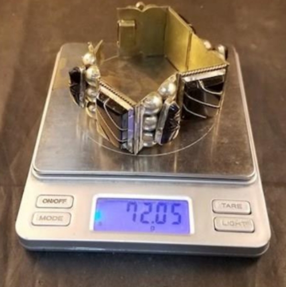 Sterling Silver Vintage Heavy 40's Mexico Aztec Faces Signed Link Bracelet - Picture 5 of 15